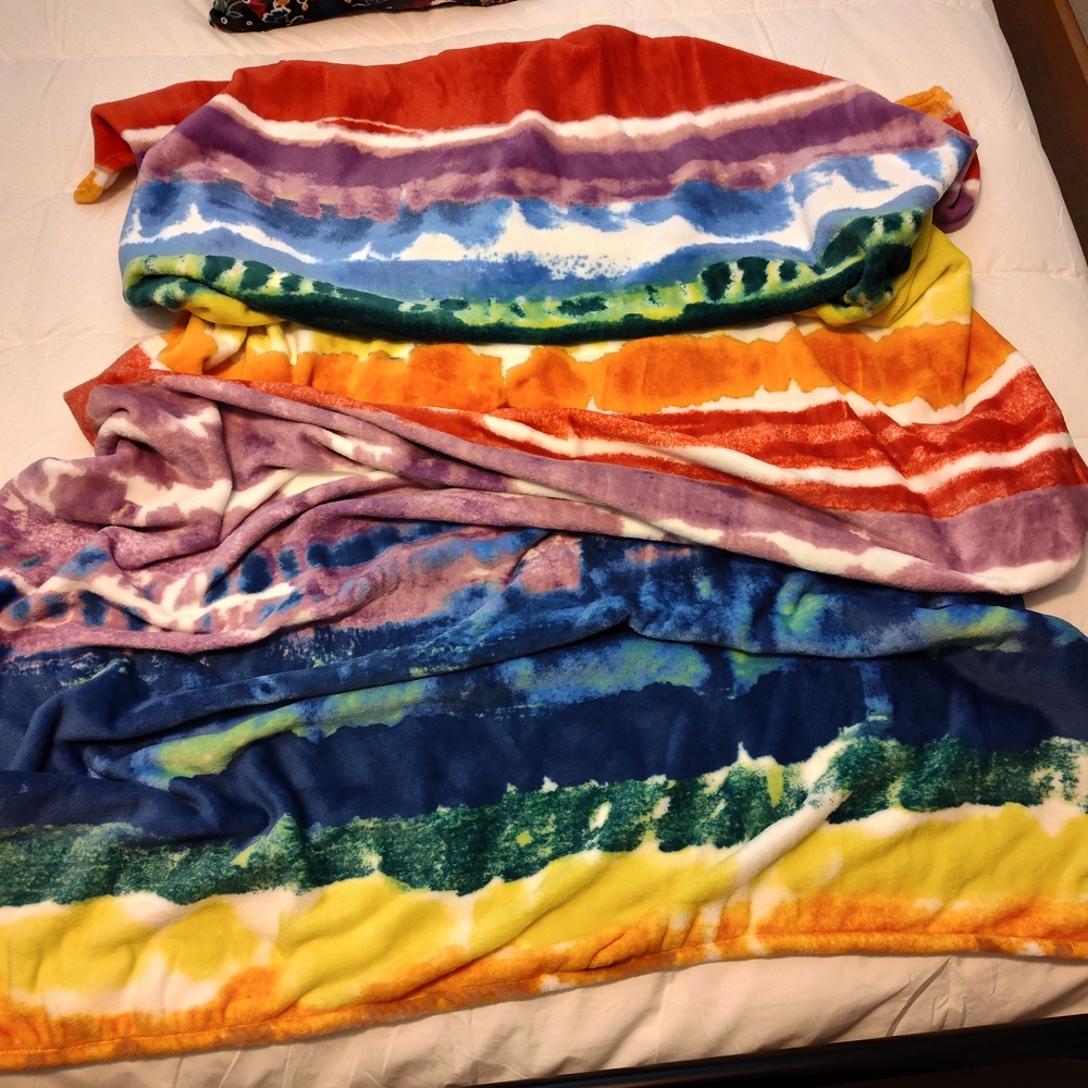 Vera Bradley Tie Dye Design Throws Set of 2